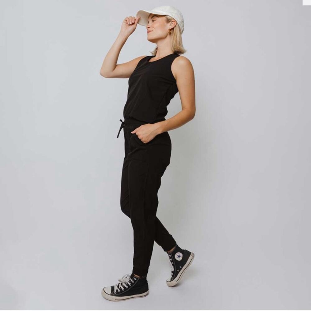 Albion Black Sleeveless Tank Black Jumpsuit/Romper One Piece Women's Small‎